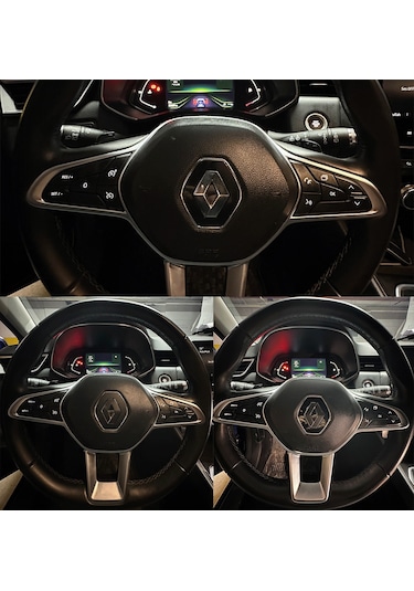 Renault Clio 19-24 Yeni Tasarım Amblem Kaplama Sticker Siyah&gri