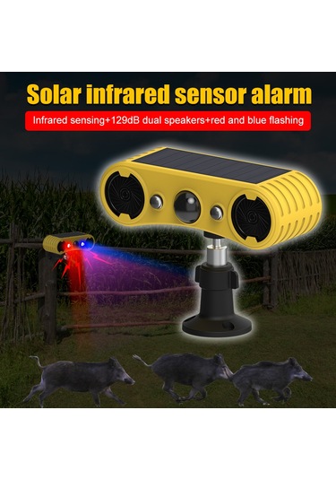 Lemestar Güneş Enerjili Hareket Sensörlü Alarm Ve Flaş Işığı - Su Geçirmez, 5-8 Metre Algılama, 4 Farklı Mod, Dış Mekan Kullanımı İçin