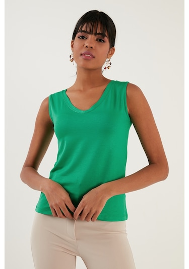 Lela Kalın Askılı V Yaka Bayan Bluz 5864384 Benetton