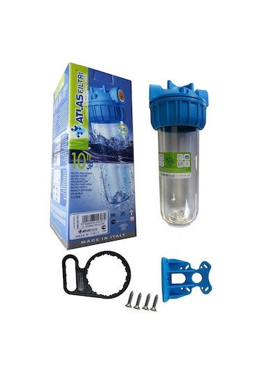 Atlas 3/4" 10" İnch Daire Girişi Boş Tekli Filtre Kabı