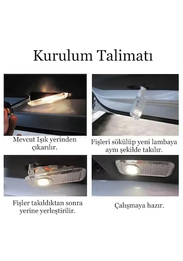 Led Kapı Altı Aydınlatma Audi Uyumlu Logo Yansıtma A1 A3 A4 A5 A6