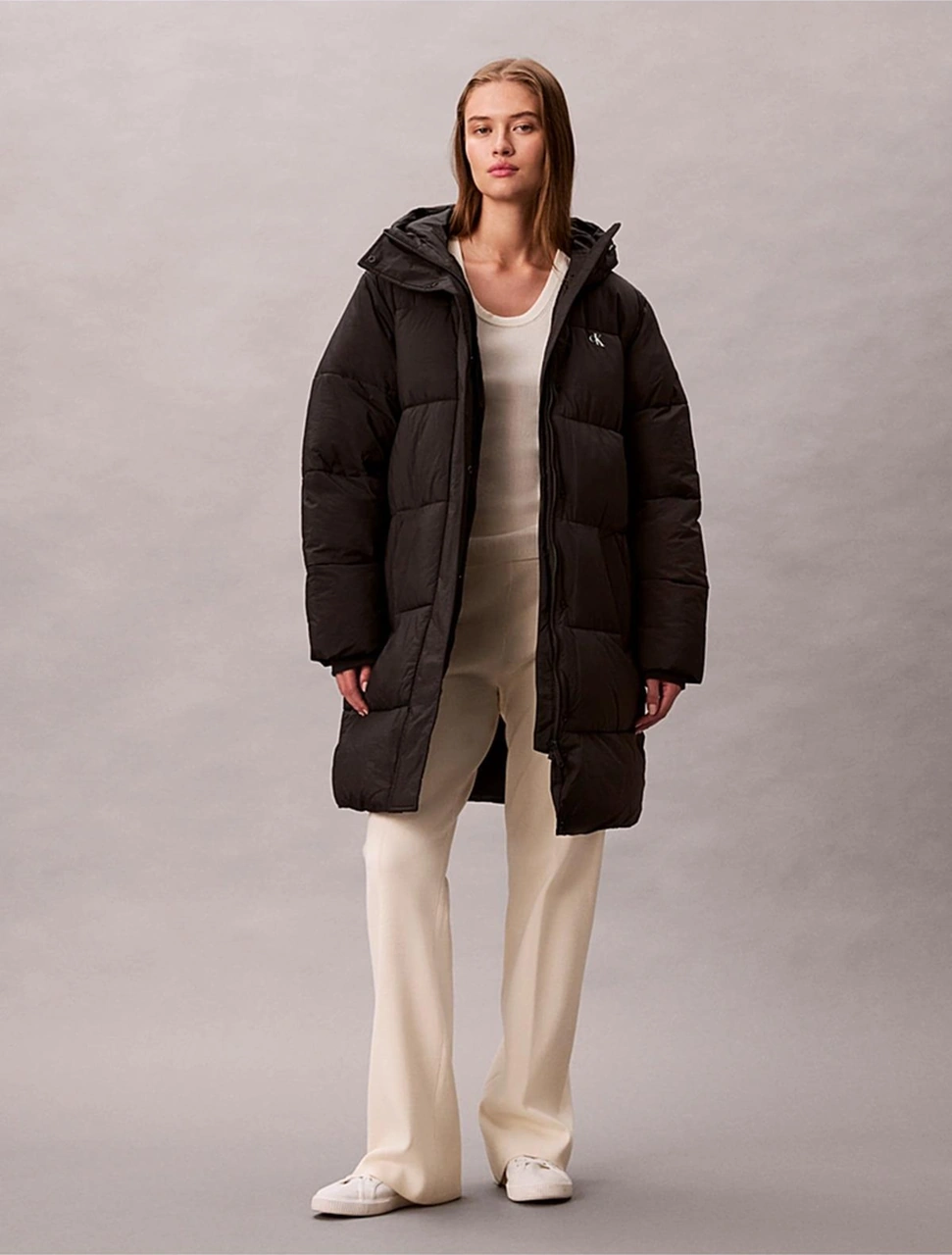 Kadın Marka Logolu Full Fermuarlı Şık Görünüşlü Günlük Kullanıma Uygun Siyah Mont Lv047-10915 Siyah