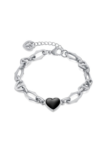 Gümüş Opk Paslanmaz Çelik Aşk Bileklik Gümüş