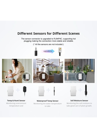 Hombey Sonoff Thr316 Akıllı Sıcaklık Nem İzleyici Anahtarı 16a Beyaz 2.4ghz Wi-fi Ewelink Uyumlu Beyaz