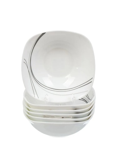 Daniks 6'lı Cam Seramik Salata Kasesi Seti 200634881 Beyaz
