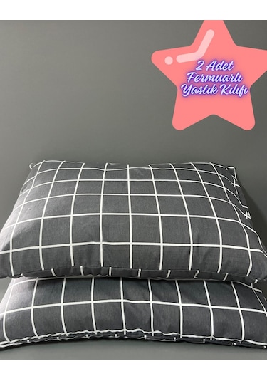 Pamuklu 2 Adet Fermuarlı 50x70 Yastık Kılıfı