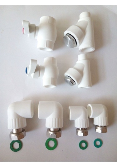 Kombi Alt Bağlantı Seti Plastik Dirsek 8 Parça