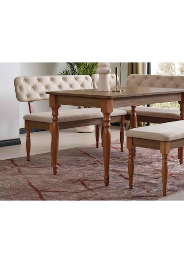 Öktem Sabit Mutfak Masası 75x130 Cm Kahve