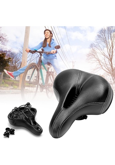 Fosenze Ergonomik Bisiklet Battaniyesi - Şok Emici, Yumuşak Ve Konforlu - Kolay Kurulum Siyah Süngerli Oturak Siyah