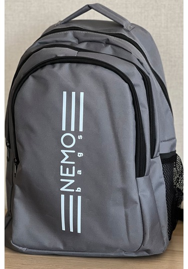 Nemo Bags Unisex Gri Sırt Çantası Büyük Boy Okul Spor Çantası