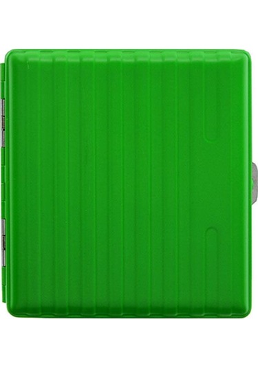 Bavul Desen Metal Kısa Sigara Tabakası 18li Yeşil