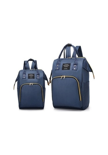 Mumya Çantası Büyük Kapasiteli Çok Fonksiyonlu Sırt Çantası Su Geçirmez Biberon Bezi Çantası Koyu Mavi Koyu Mavi