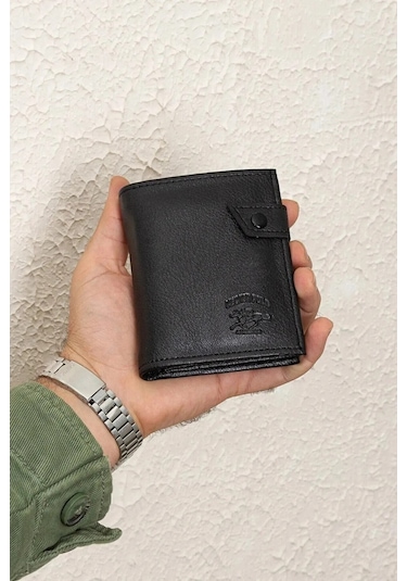 Tuldar Erkek Deri Bozuk Para Hazneli Kartlık Cüzdan 10x12cm Tul515 Siyah