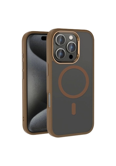 iPhone Uyumlu 16 Pro Kılıf Magsafe Şarj Özellikli Parlak Kamera Çerçeveli Redclick Kost Kapak - Çok Renkli