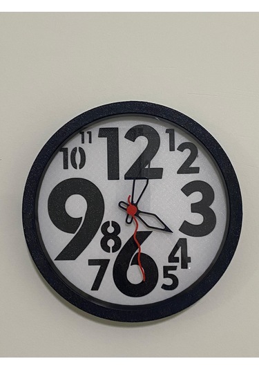 Büyük Rakamlı Modern Duvar Saati, Siyah Kasa, Eğlenceli Stil Siyah
