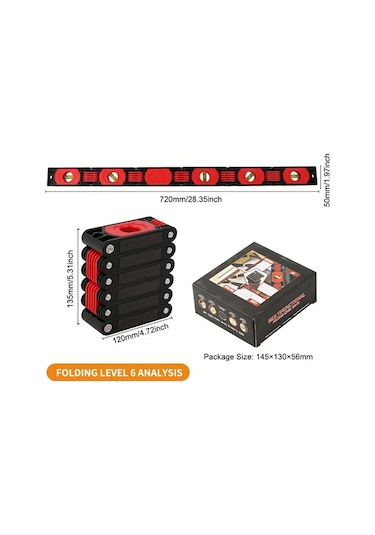 Willowhaven Çok Amaçlı Katlanır Manyetik Su Terazisi - Ev Dekorasyonu Ve Marangozluk İçin