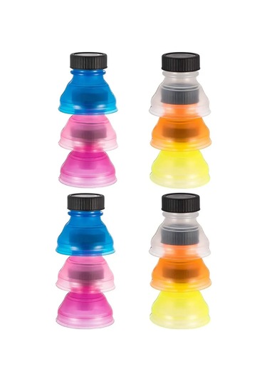 Qingmipy 12 Adet Şeffaf İçecek Kapağı, Soda Ve Bira İçin Yeniden Kullanılabilir Sızdırmaz Kapaklar Diğer