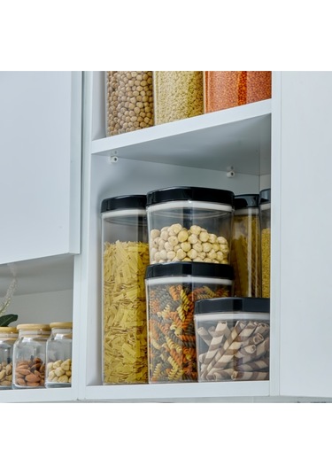 Ceronni Bonny Erzak Saklama Kabı 12li Set 1,8 Lt 1 Lt 600 Ml Siyah Siyah
