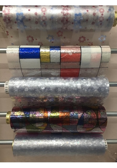 Statik Desenli Cam Folyosu Buzlu Cam Folyo Cam Filmi 3 D. (431361416)