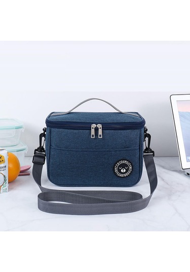 Lacivert Sofieles Piknik Yalıtımlı Öğle Yemeği Kutusu Taşınabilir Soğutmalı Çanta Büyük Kapasiteli Su Geçirmez Öğle Yemeği Çantası Piknik Çantası S Lacivert