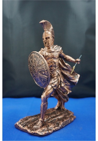 Achilles Aşil Mitolojik Tasarım - Ev Ofis Dekoratif Hediyelik Aksesuar 19 Cm Bakır