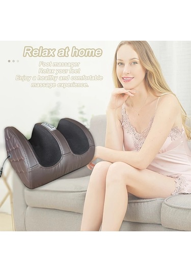 Fochsia Ayak Masaj Aleti Brown Plaid Style Euro Standard Isıtmalı Diz Ayak Kol Çok Bölgeli Rahatlama Ofis Ve Ev Kullanımı Anneler Günü Ramazan Noel Hediye Altın