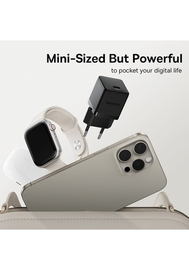 Zyzqstore Pazly Type-c Şarj Palm Hızlı Fişi Fiş:ab Cihazı, Baseus 20w 1c Mb, Beyaz Renk, Standart Boyut, Mobil Cihazlar İçin Uy