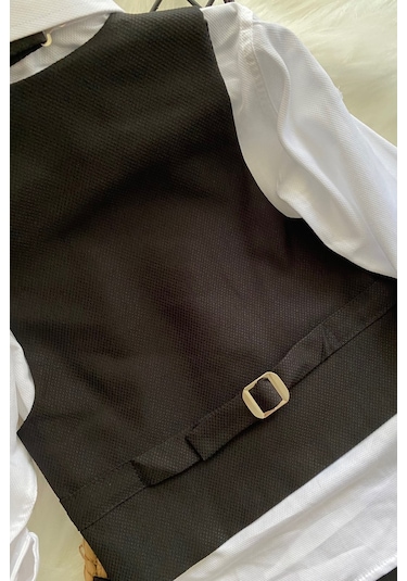 Zincirli Begos Erkek Çocuk Takım Elbise Siyah