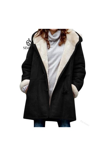 Yeni Polar Kalın Rüzgar Geçirmez Sıcak Ceket Siyah