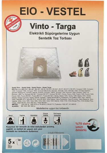 X-Bag Vestel Uyumlu Eco 2 Süpürge Toz Torbası 20 Adet Standart