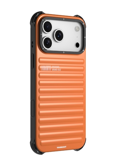 İphone 17 Pro Max Uyumlu Kılıf Mat Renkli Tasarım Youngkit True Color Serisi Kapak Turuncu