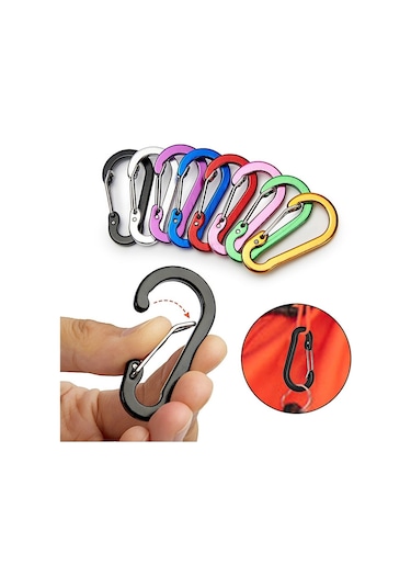 MSO Outdoor Renkli Alüminyum & Paslanmaz Çelik Karabina Anahtarlık Çok Renkli