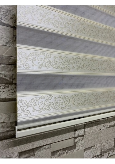 Venassa Krem Gecisli Zebra Perde