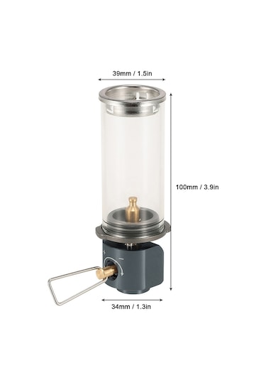 Tomshoo Gaz Lambası Işığı Bütan Gaz Işığı Fener Açık Gümüş