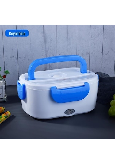 Novahub Araba Ve Ev Kullanımı İçin Yalıtımlı Kendiliğinden Isınan Taşınabilir Elektrikli Öğle Yemeği Kutusu Mavi Mavi