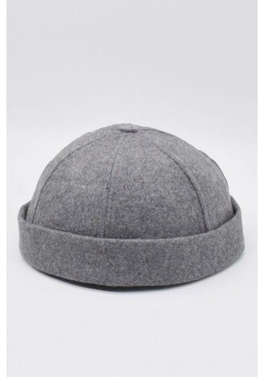 Kışlık Yeni Stil Yün Retro Hip-Hop Docker Şapka Gri