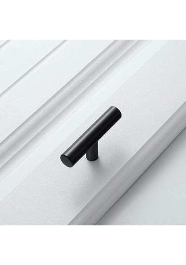 20 Paket Paslanmaz Çelik Mutfak Dolabı Düğmeleri T Şekli - Çekmece Çubuğu, Dolaplar, Kapılar, Mobilya, Banyo, Yatak Odası Dolapları - Siyah