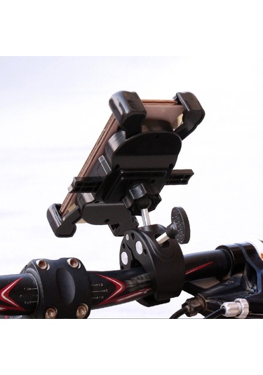 Ranyeek Motosiklet Telefon Tutucu Otomatik Kilitleme 360 Döner Sahte Yollarda Sağlam Atv Bisiklet Direksiyon Uyumlu Evrensel Telefon Tutucu