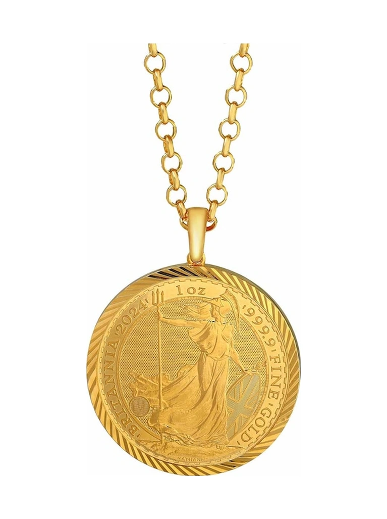 Agakulche Britannia King Charles Iıı 14 Ayar Kalemli Altın Çerçeve Kolye