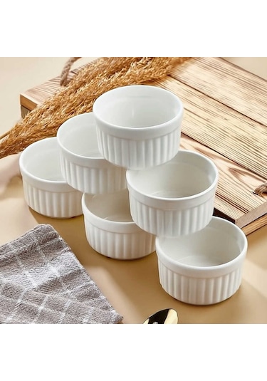 Cooker CKR4036 Porselen Suffle Kabı 6 Parça Beyaz