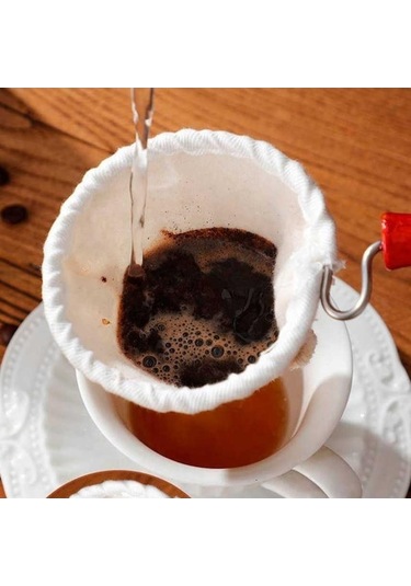 Ulzyvf Torbası Saplı Pamuk Makinesi Kumaş Kahve Kahve Flanel Filtre Damlatıcı Aksesuarları Ahşap Fi