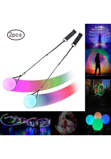 Singree Yumuşak Silikon-rubber Led Işıklı Poi Topları, 8cm Çaplı, 2 Adet, Renk Değiştiren, Dayanıklı, Ev Ve Dışarıda Oynanabilir, Stres Atma, Hediye Çok Renkli