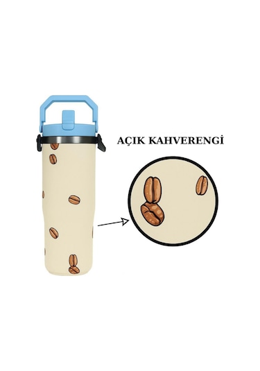 Iceflow Flip Straw 0.88 Lt. İle Uyumlu Omuz Askılı Termos Kılıfı Açık Kahverengi