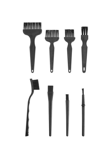 Teltree 8'li Set Antistatik Fırça - Siyah Sert Malzeme İle Cep Telefonu Ve Bilgisayar Tamiri İçin Ana Kart Slotları Temizliği