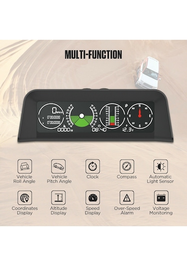 Autool X90 GPS Hız, Eğim Ölçer, Pusula HUD