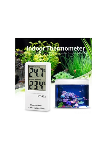 Qingmipy Kt-902 Akvaryum Ve İç Mekan Sıcaklık Ölçer - Lcd Ekranlı, Fahrenheit/celsius Dönüştürülebilir, Kolay Kurulum