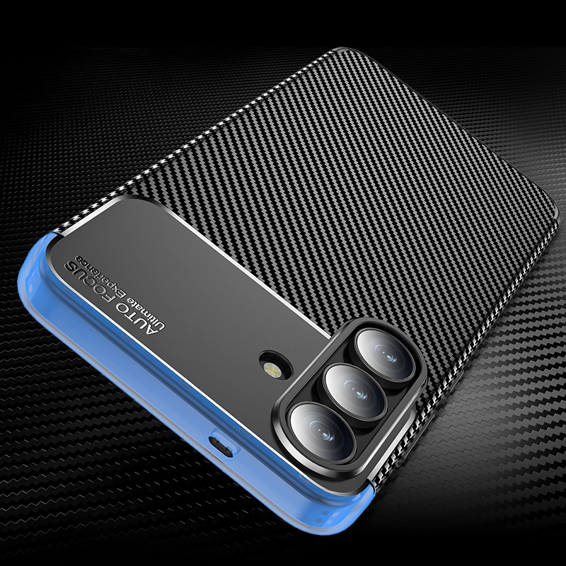 Galaxy S25 Fe Kılıf Negro Karbon Tasarım Silikon Kılıf Siyah