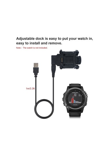 Flybuy Garmin Fenix 3 İçin Akıllı Şarj Yuvası Fenix 3 Hr Quatix 3 Usb Arayüzlü 1 Metre Senkronizasyon Kablosu