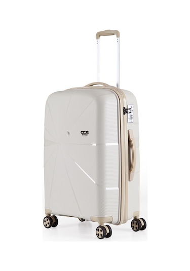 Ççs 5264 Polipropilen 3 Lü Valiz Seti Beyaz-bej
