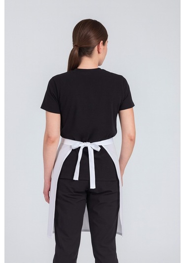 Kadın Belden Bağlamalı Barista Şef Mutfak Önlüğü 60x60 Cm Beyaz